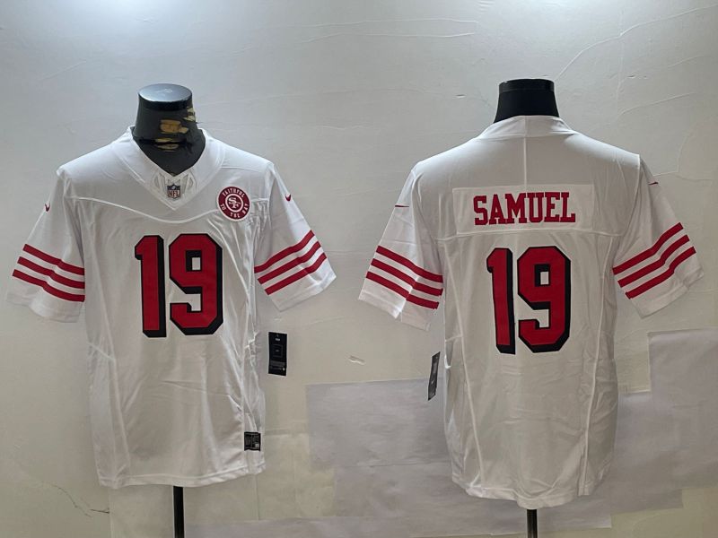 Men San Francisco 49ers #19 Samuel White three generations 2024 Nike Limited NFL Jersey style 3->->